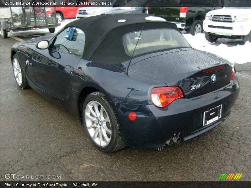 Monaco Blue Metallic / Beige 2006 BMW Z4 3.0i Roadster