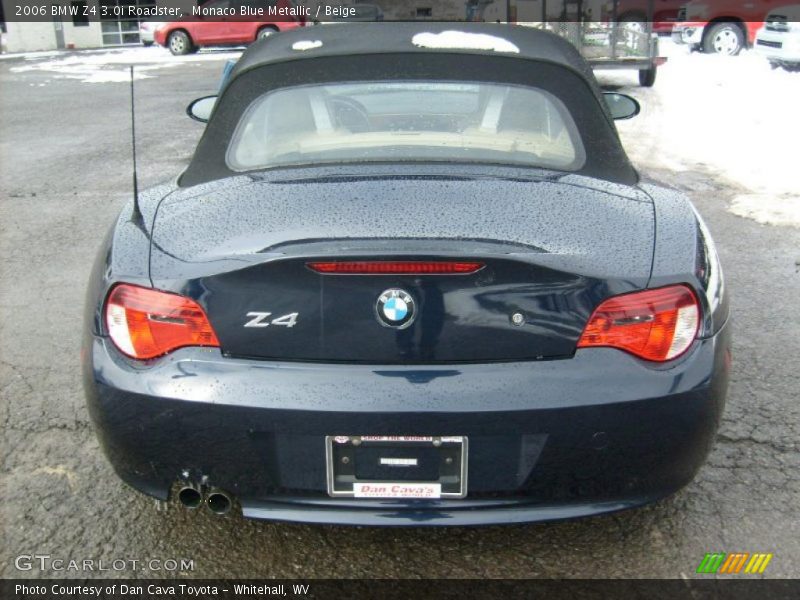 Monaco Blue Metallic / Beige 2006 BMW Z4 3.0i Roadster