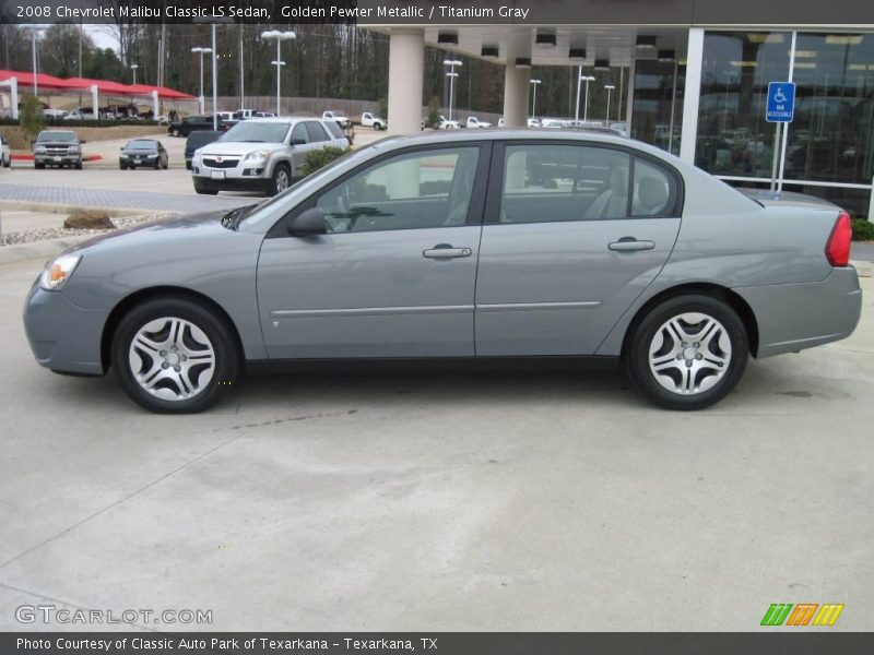 Golden Pewter Metallic / Titanium Gray 2008 Chevrolet Malibu Classic LS Sedan