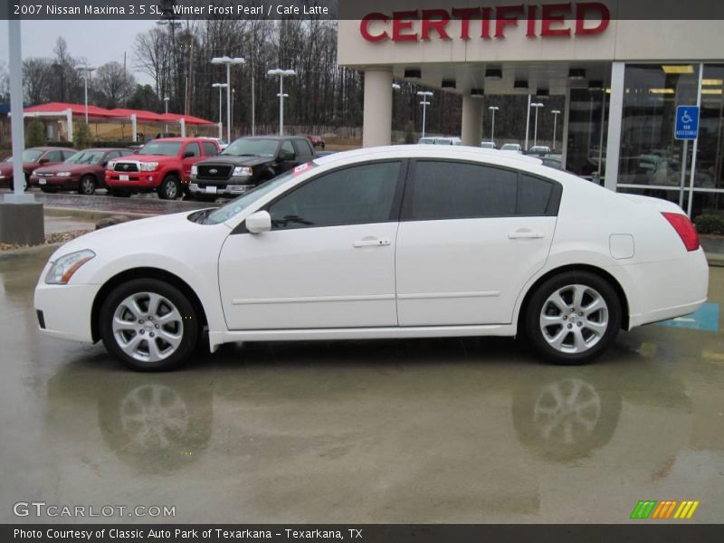 Winter Frost Pearl / Cafe Latte 2007 Nissan Maxima 3.5 SL