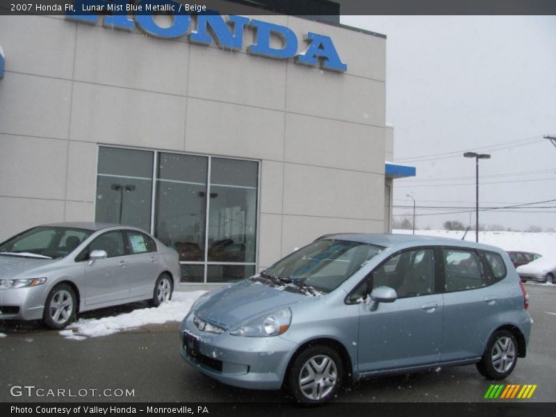 Lunar Mist Blue Metallic / Beige 2007 Honda Fit