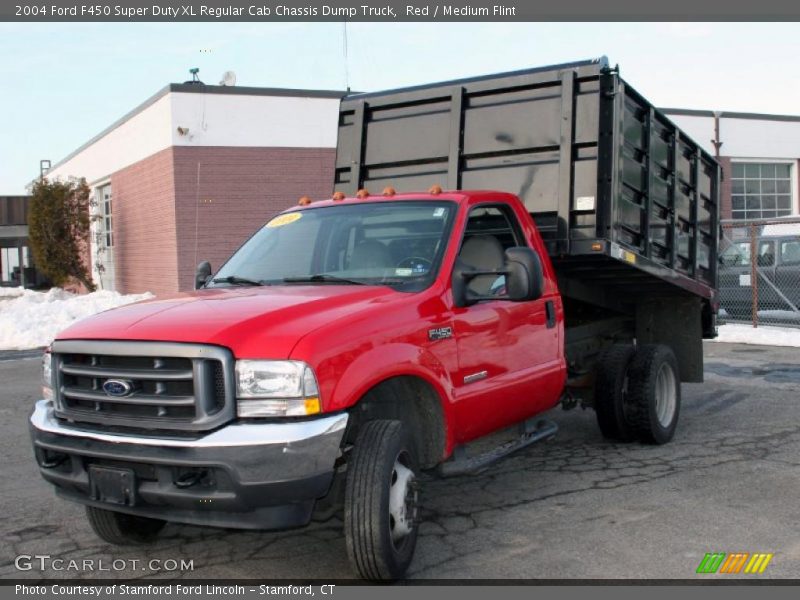 Red / Medium Flint 2004 Ford F450 Super Duty XL Regular Cab Chassis Dump Truck