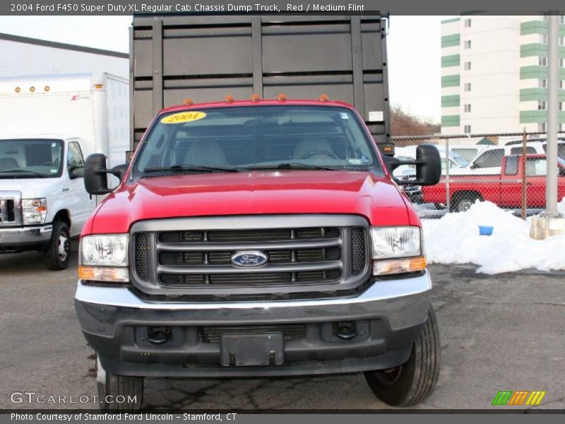 Red / Medium Flint 2004 Ford F450 Super Duty XL Regular Cab Chassis Dump Truck