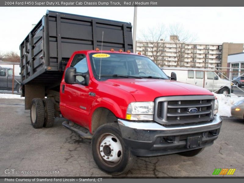 Red / Medium Flint 2004 Ford F450 Super Duty XL Regular Cab Chassis Dump Truck