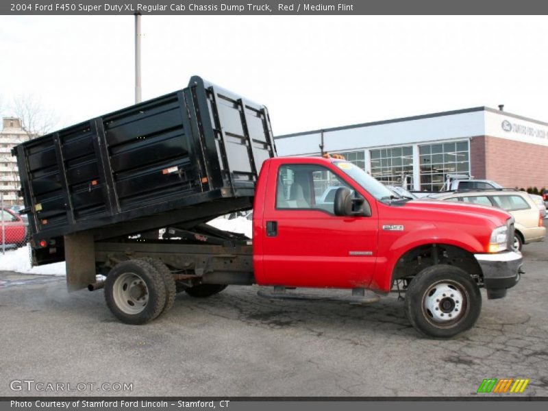 Red / Medium Flint 2004 Ford F450 Super Duty XL Regular Cab Chassis Dump Truck