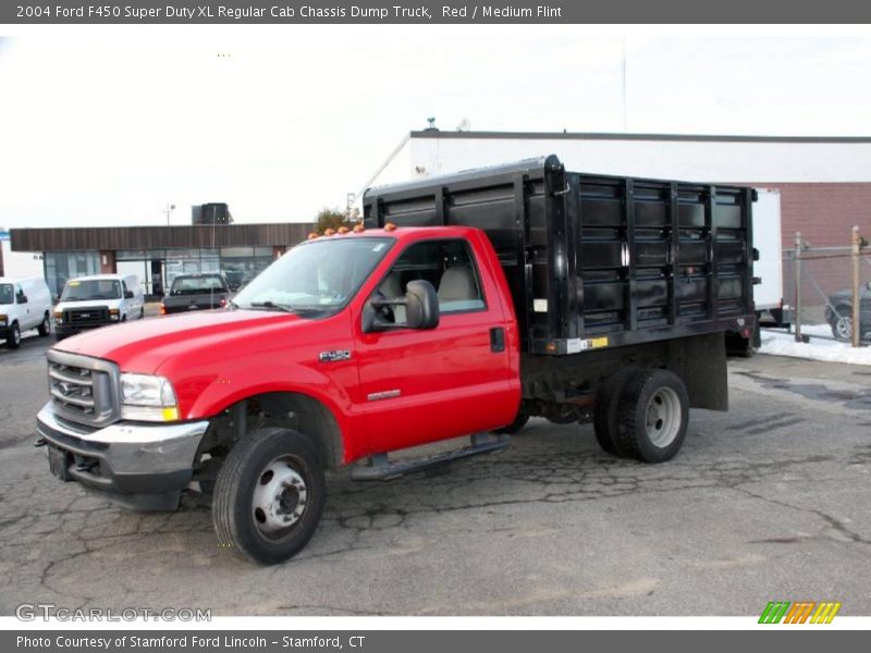 Red / Medium Flint 2004 Ford F450 Super Duty XL Regular Cab Chassis Dump Truck