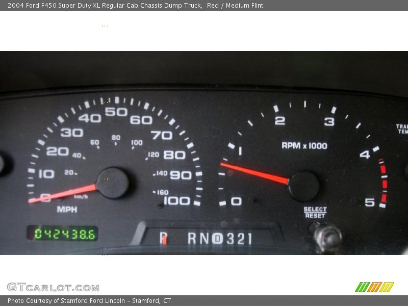 Red / Medium Flint 2004 Ford F450 Super Duty XL Regular Cab Chassis Dump Truck