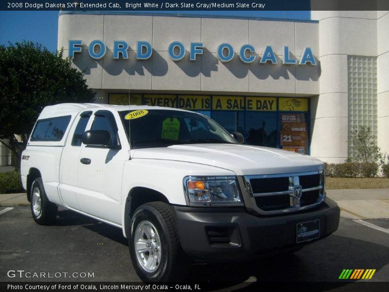 Bright White / Dark Slate Gray/Medium Slate Gray 2008 Dodge Dakota SXT Extended Cab