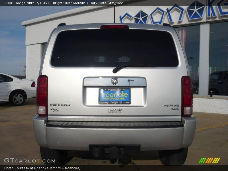 Bright Silver Metallic / Dark Slate Gray/Red 2008 Dodge Nitro R/T 4x4