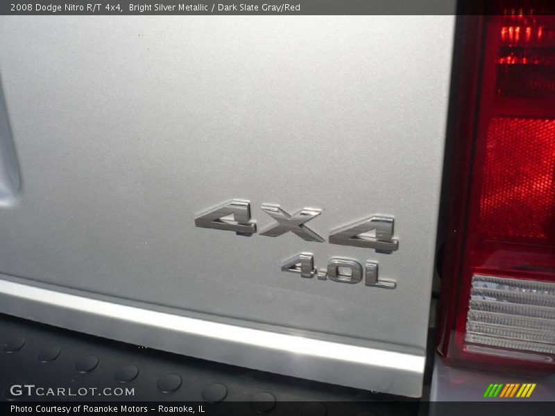 Bright Silver Metallic / Dark Slate Gray/Red 2008 Dodge Nitro R/T 4x4