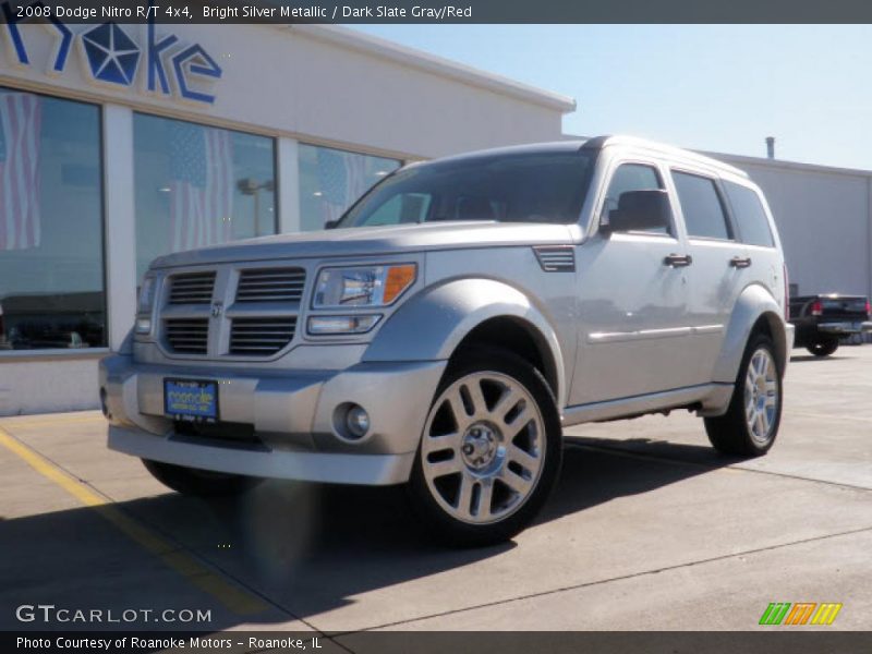 Bright Silver Metallic / Dark Slate Gray/Red 2008 Dodge Nitro R/T 4x4