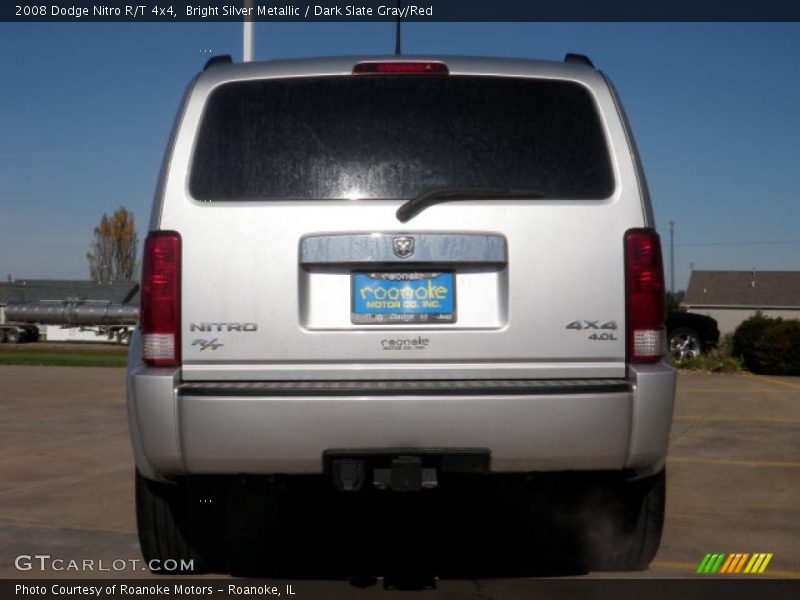 Bright Silver Metallic / Dark Slate Gray/Red 2008 Dodge Nitro R/T 4x4