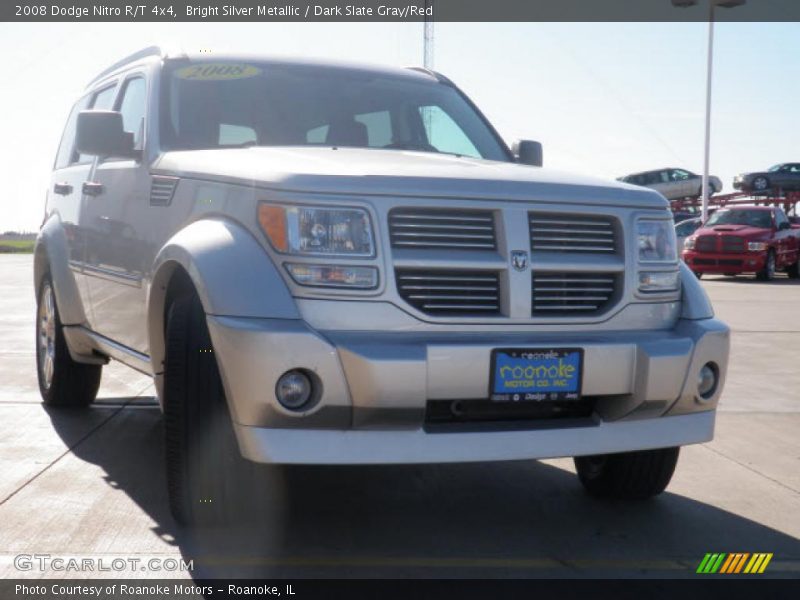 Bright Silver Metallic / Dark Slate Gray/Red 2008 Dodge Nitro R/T 4x4