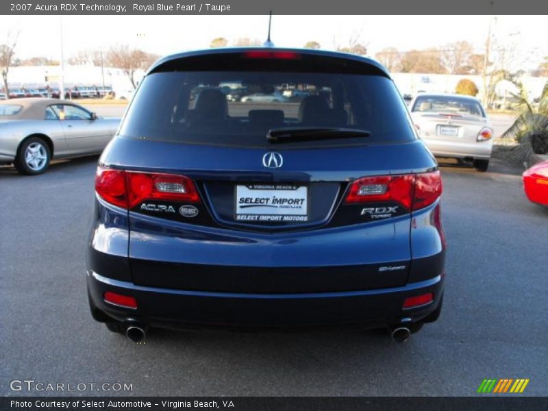 Royal Blue Pearl / Taupe 2007 Acura RDX Technology