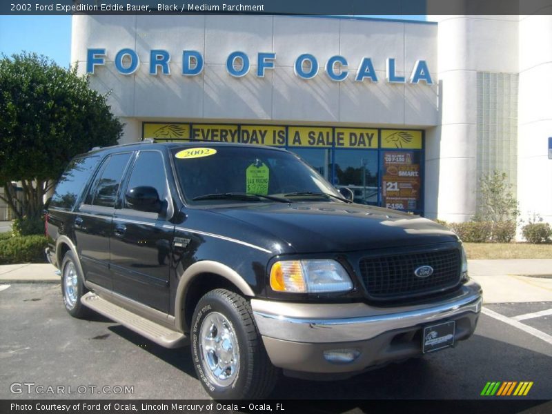 Black / Medium Parchment 2002 Ford Expedition Eddie Bauer