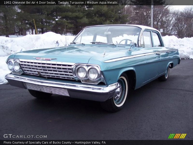 Twilight Turquoise / Medium Aqua Metallic 1962 Chevrolet Bel Air 4 Door Sedan