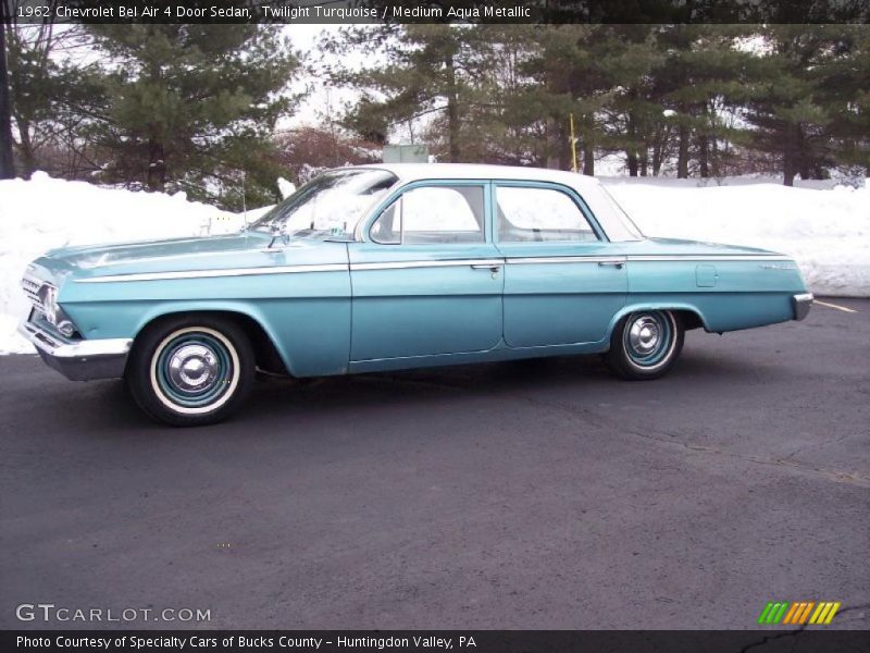 Twilight Turquoise / Medium Aqua Metallic 1962 Chevrolet Bel Air 4 Door Sedan