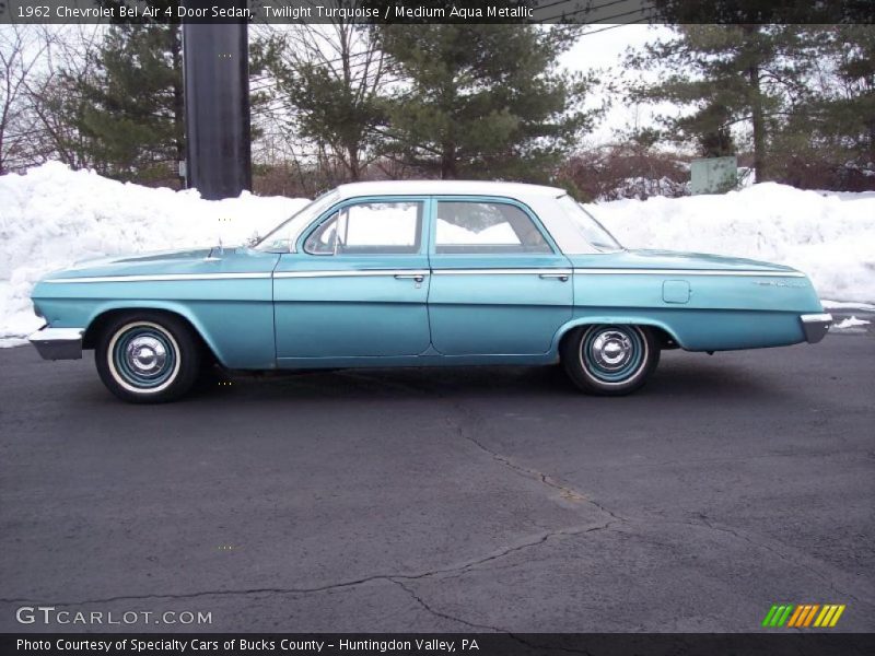 Twilight Turquoise / Medium Aqua Metallic 1962 Chevrolet Bel Air 4 Door Sedan
