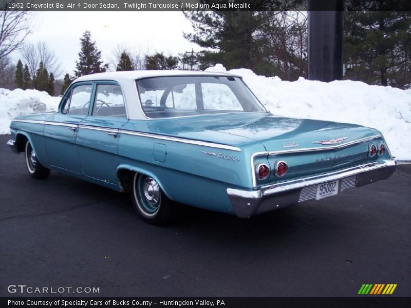 Twilight Turquoise / Medium Aqua Metallic 1962 Chevrolet Bel Air 4 Door Sedan