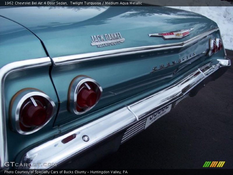 Twilight Turquoise / Medium Aqua Metallic 1962 Chevrolet Bel Air 4 Door Sedan