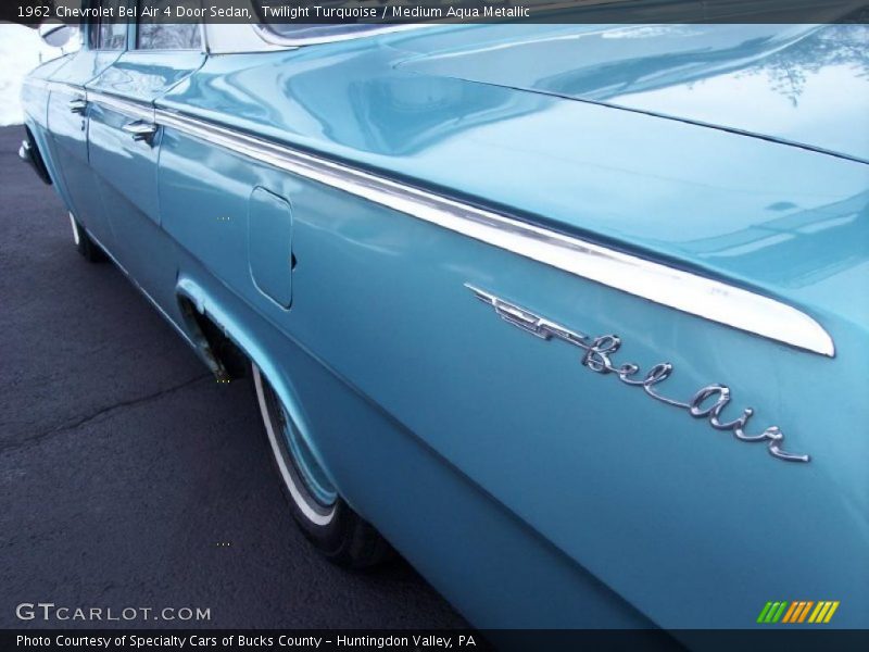 Twilight Turquoise / Medium Aqua Metallic 1962 Chevrolet Bel Air 4 Door Sedan