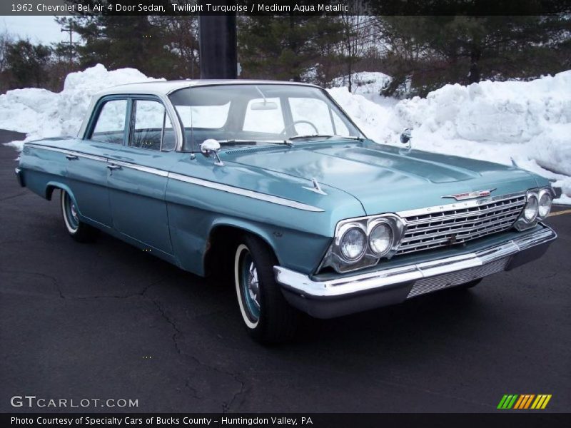 Twilight Turquoise / Medium Aqua Metallic 1962 Chevrolet Bel Air 4 Door Sedan