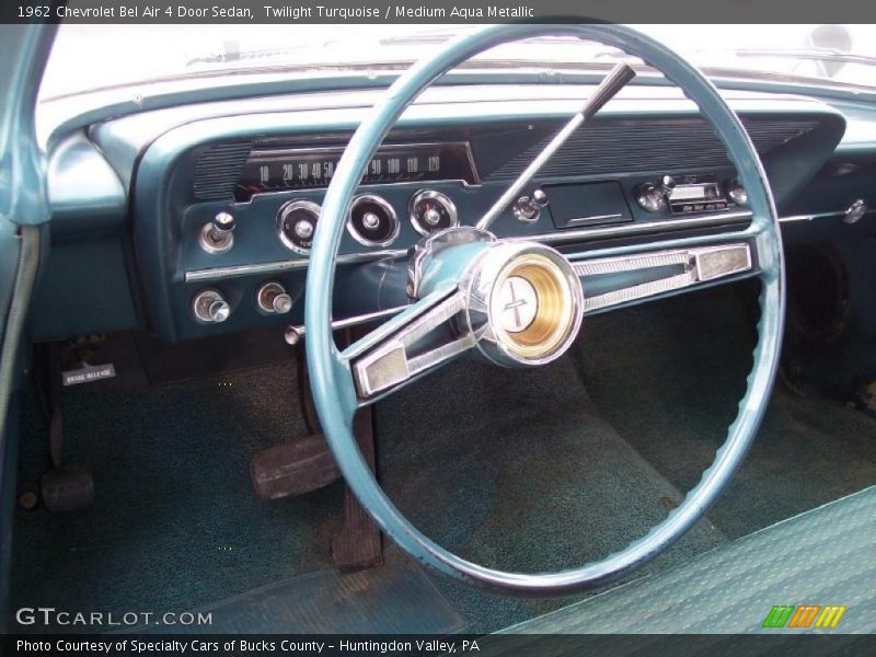 Twilight Turquoise / Medium Aqua Metallic 1962 Chevrolet Bel Air 4 Door Sedan