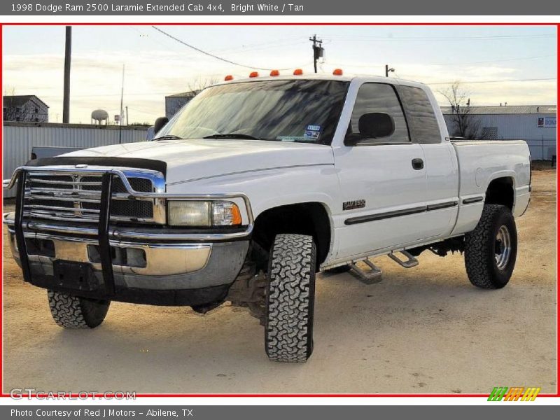 Bright White / Tan 1998 Dodge Ram 2500 Laramie Extended Cab 4x4