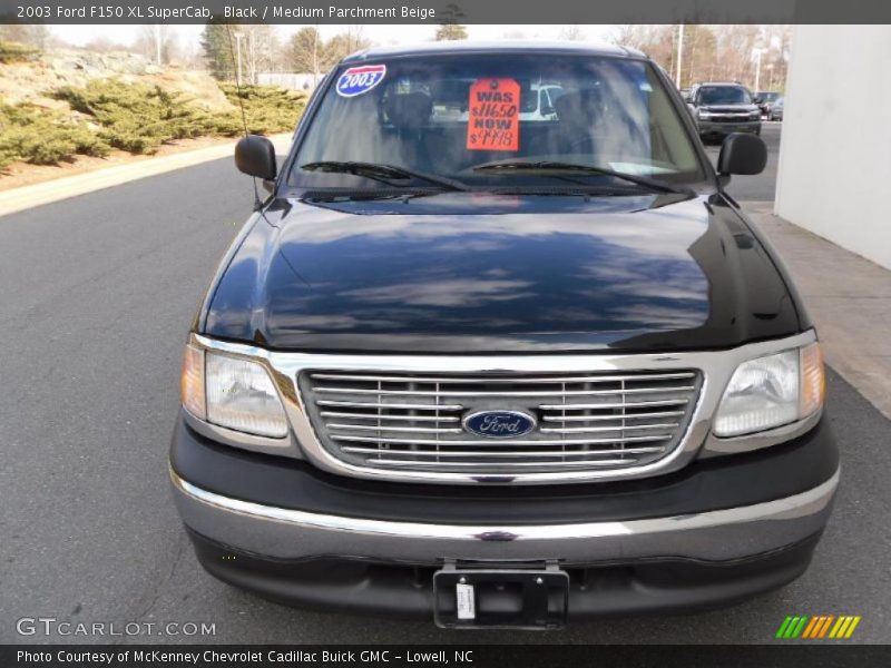 Black / Medium Parchment Beige 2003 Ford F150 XL SuperCab