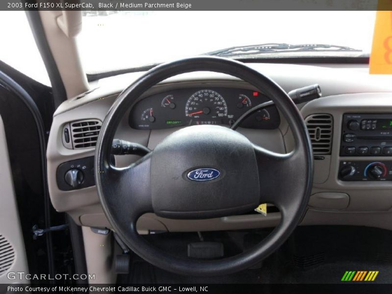 Black / Medium Parchment Beige 2003 Ford F150 XL SuperCab