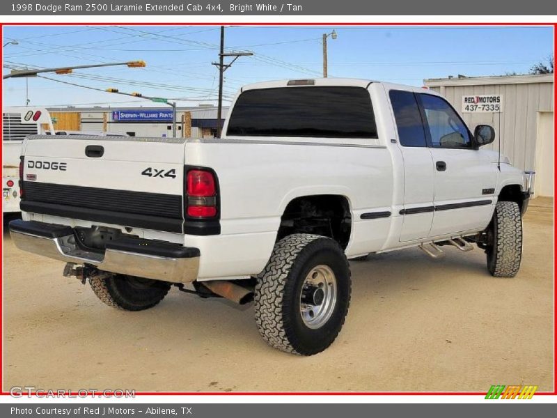 Bright White / Tan 1998 Dodge Ram 2500 Laramie Extended Cab 4x4