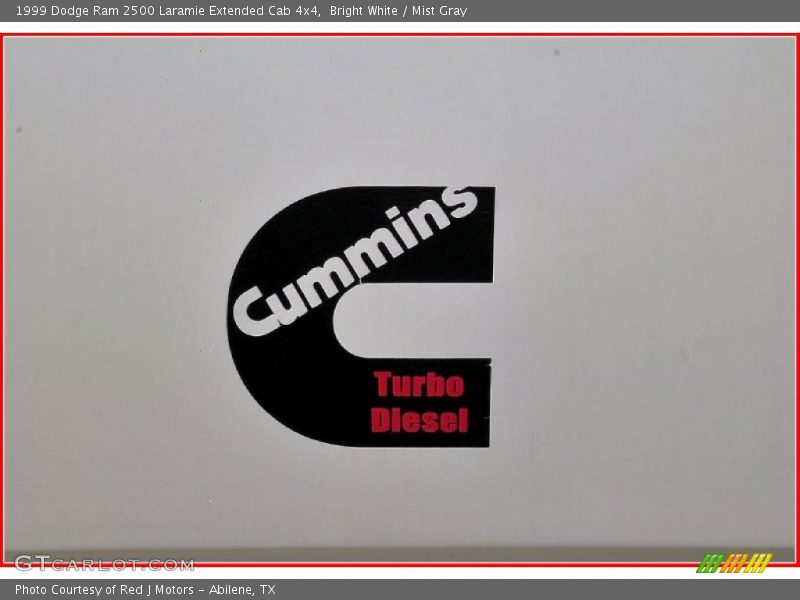 Bright White / Mist Gray 1999 Dodge Ram 2500 Laramie Extended Cab 4x4