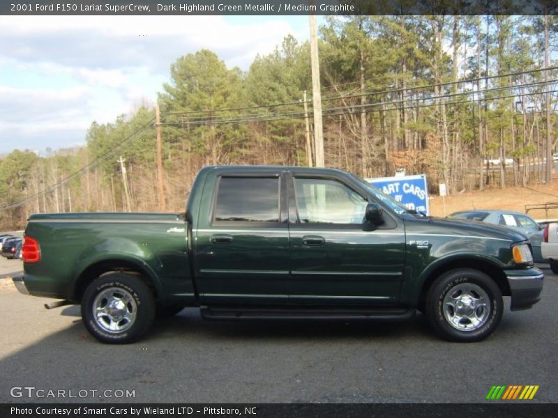 Dark Highland Green Metallic / Medium Graphite 2001 Ford F150 Lariat SuperCrew