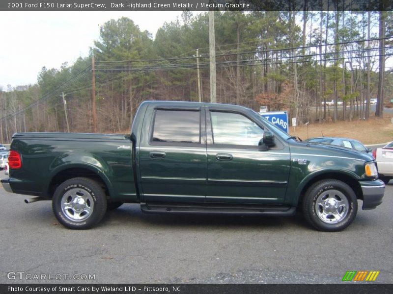 Dark Highland Green Metallic / Medium Graphite 2001 Ford F150 Lariat SuperCrew