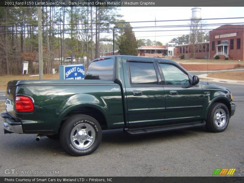 Dark Highland Green Metallic / Medium Graphite 2001 Ford F150 Lariat SuperCrew