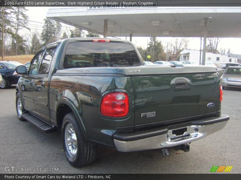 Dark Highland Green Metallic / Medium Graphite 2001 Ford F150 Lariat SuperCrew