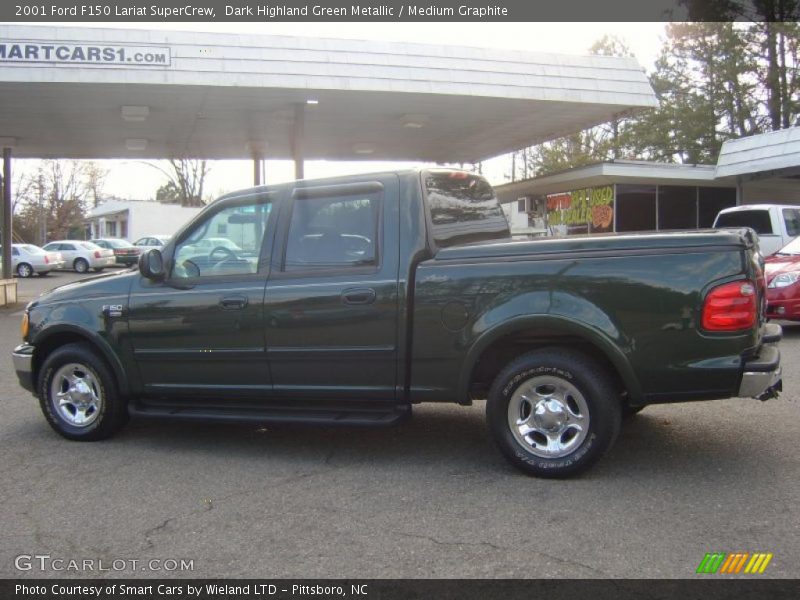Dark Highland Green Metallic / Medium Graphite 2001 Ford F150 Lariat SuperCrew