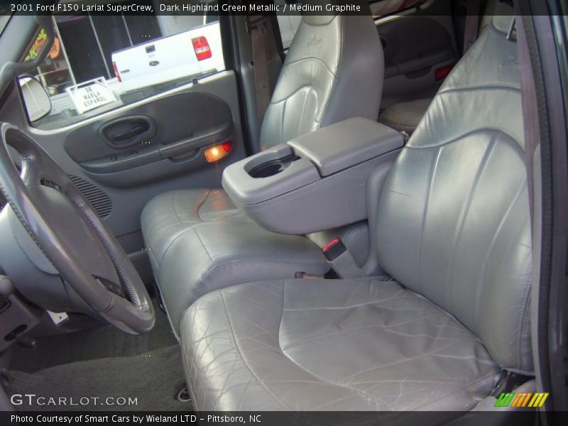 Dark Highland Green Metallic / Medium Graphite 2001 Ford F150 Lariat SuperCrew