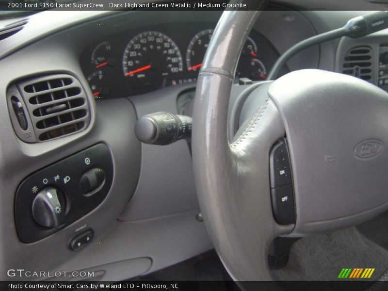 Dark Highland Green Metallic / Medium Graphite 2001 Ford F150 Lariat SuperCrew