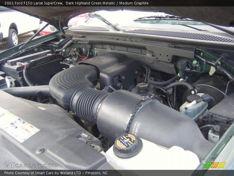 Dark Highland Green Metallic / Medium Graphite 2001 Ford F150 Lariat SuperCrew