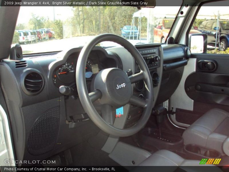 Bright Silver Metallic / Dark Slate Gray/Medium Slate Gray 2009 Jeep Wrangler X 4x4