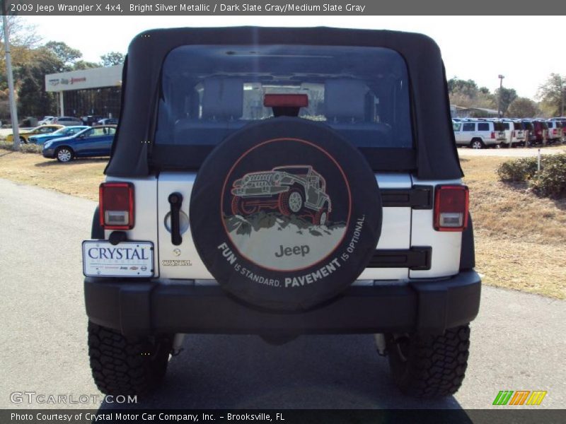 Bright Silver Metallic / Dark Slate Gray/Medium Slate Gray 2009 Jeep Wrangler X 4x4