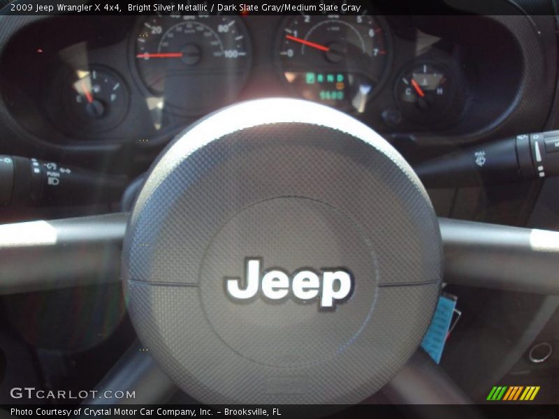 Bright Silver Metallic / Dark Slate Gray/Medium Slate Gray 2009 Jeep Wrangler X 4x4