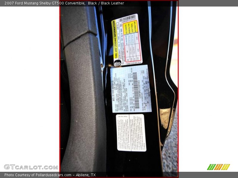 Black / Black Leather 2007 Ford Mustang Shelby GT500 Convertible