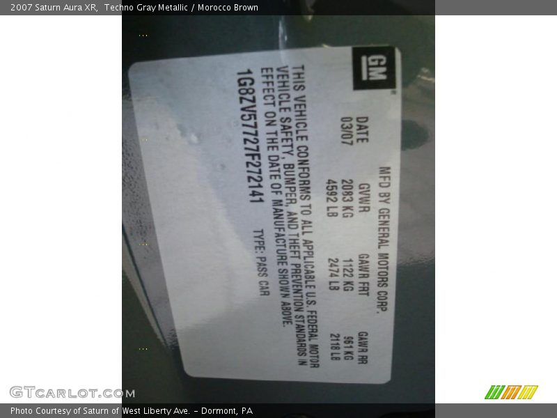 Techno Gray Metallic / Morocco Brown 2007 Saturn Aura XR