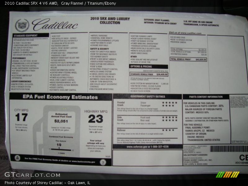 Gray Flannel / Titanium/Ebony 2010 Cadillac SRX 4 V6 AWD