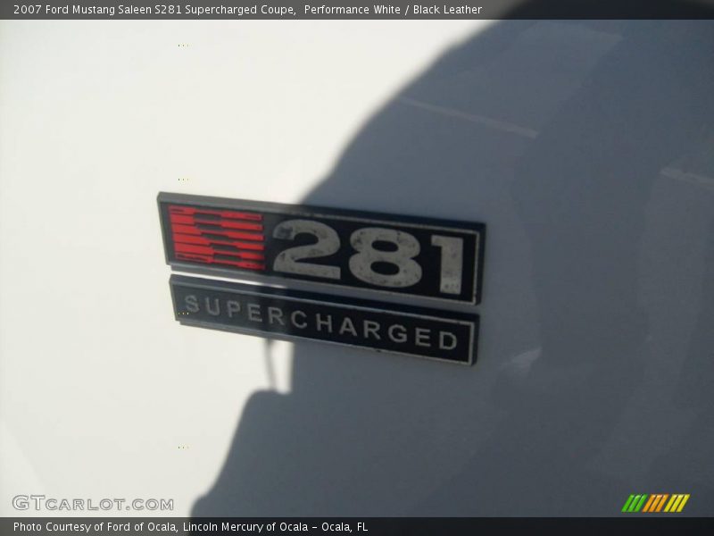 Performance White / Black Leather 2007 Ford Mustang Saleen S281 Supercharged Coupe