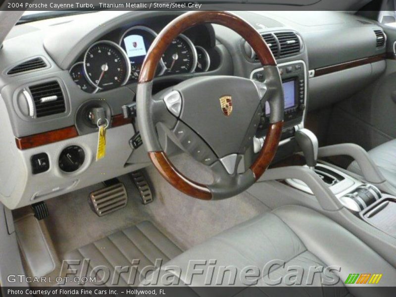 Titanium Metallic / Stone/Steel Grey 2004 Porsche Cayenne Turbo
