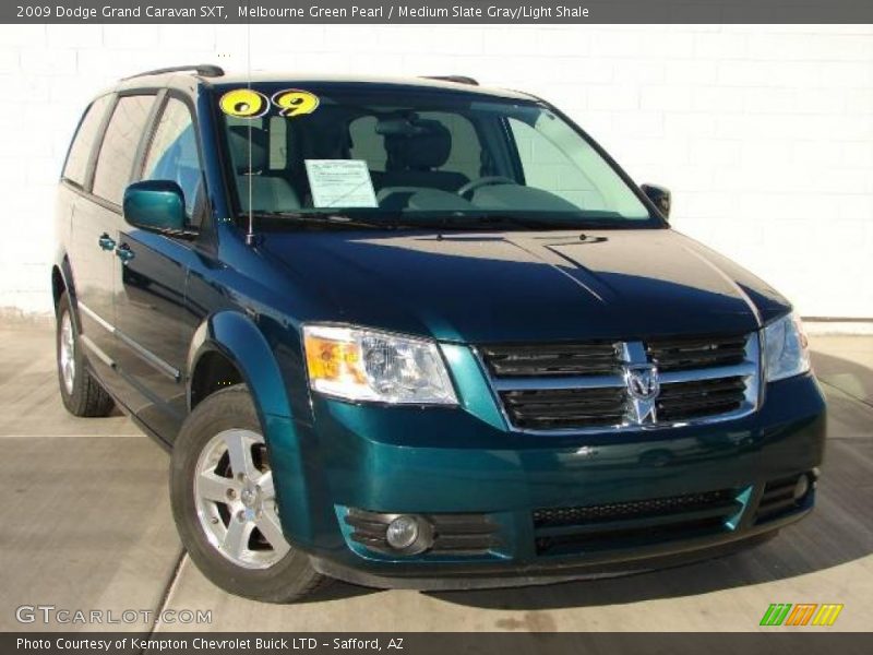 Melbourne Green Pearl / Medium Slate Gray/Light Shale 2009 Dodge Grand Caravan SXT