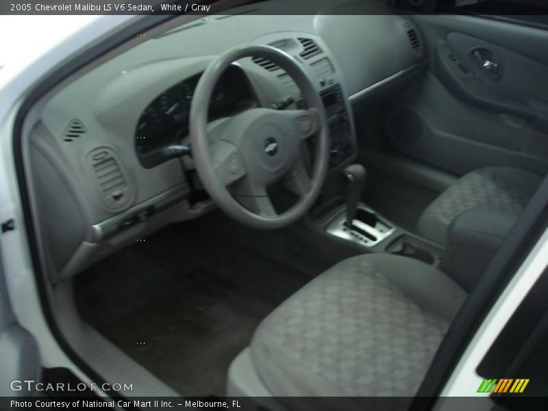 White / Gray 2005 Chevrolet Malibu LS V6 Sedan